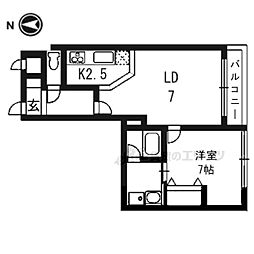 烏丸アネックス 1LDKの間取図画像