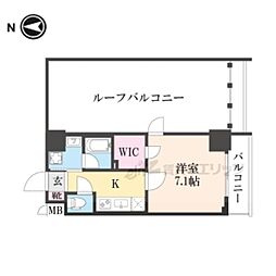 ベラジオ雅び烏丸十条2 1Kの間取図画像