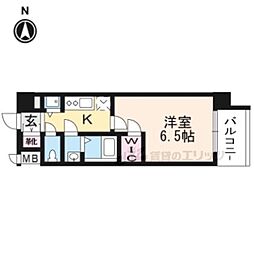 エスリード京都梅小路 1Kの間取図画像