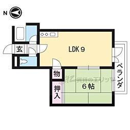 シャルレ1番館 1LDKの間取図画像