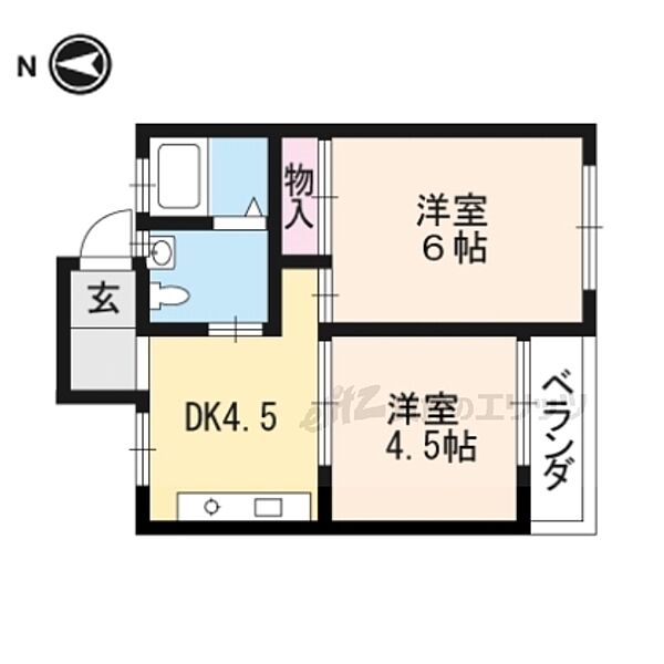 ロイヤルマンション 202｜京都府京都市山科区上花山坂尻町(賃貸マンション2DK・2階・46.00㎡)の写真 その2