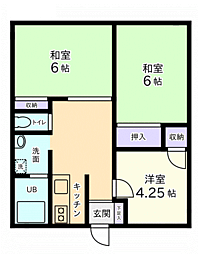 エンジェルハイムA 3DKの間取図画像