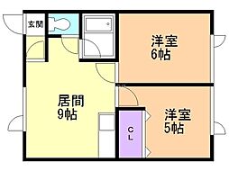 エレガントC 2DKの間取図画像