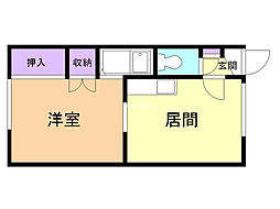 コーポ泉 1DKの間取図画像
