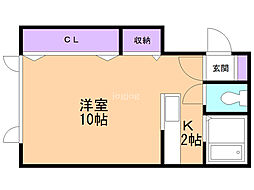 アパートメントS 1Kの間取図画像