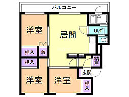 トレジャーマンション2号 3LDKの間取図画像
