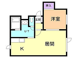 大成トキワ 1LDKの間取図画像