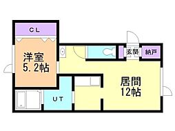 イルマーレW 1LDKの間取図画像