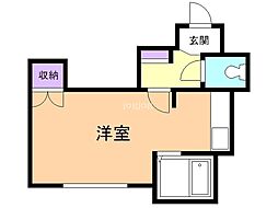 リバティ常盤 ワンルームの間取図画像