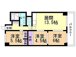 サンシティトキワ 3LDKの間取図画像