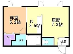 Ritz 1LDKの間取図画像
