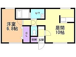クワイエット 1LDKの間取図画像