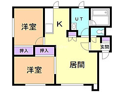 メゾンアンソレイエ 2LDKの間取図画像