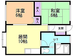 柏泉ハイツ 2LDKの間取図画像