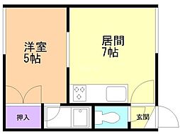 コーポ青和 1DKの間取図画像