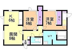 はるみ 2LDKの間取図画像