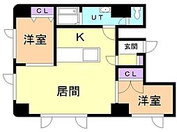 パセオさくら 2LDKの間取図画像