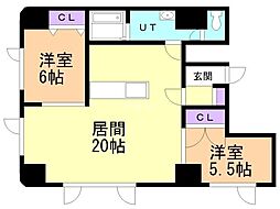 パセオさくら 2LDKの間取図画像