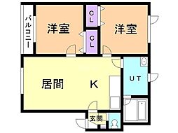 チェリオ 2LDKの間取図画像