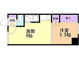 マンションエリザベス 1LDKの間取図画像