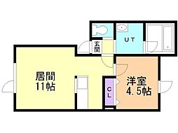 Sereno 1LDKの間取図画像