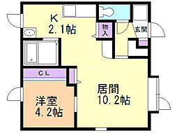 シェル・ガーデン 1LDKの間取図画像