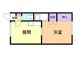コーポ泉 1DKの間取図画像