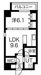 都営新宿線 菊川駅 徒歩8分の賃貸マンション 2階1LDKの間取り