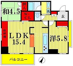 東京メトロ半蔵門線 押上駅 徒歩12分の賃貸マンション 10階2LDKの間取り