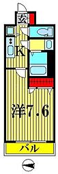 JR総武線 亀戸駅 徒歩8分の賃貸マンション 12階1Kの間取り