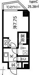 都営新宿線 西大島駅 徒歩8分の賃貸マンション 7階1Kの間取り