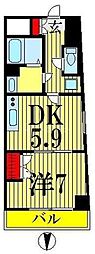 JR総武線 両国駅 徒歩2分の賃貸マンション 3階1DKの間取り