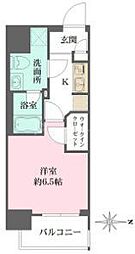 エムズイースト亀戸2 1Kの間取図画像