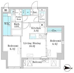 EL-SERENO錦糸町 2LDKの間取図画像