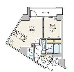 S-RESIDENCE曳舟berenza 1LDKの間取図画像