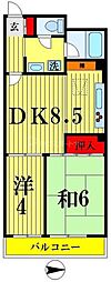 百花園パーク・ファミリア 2DKの間取図画像