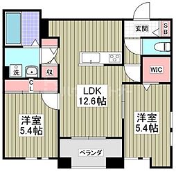 江東区扇橋2丁目マンション 2LDKの間取図画像