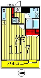 HF錦糸町レジデンス ワンルームの間取図画像