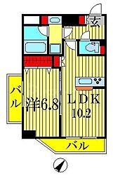 ARTESSIMOREVE 1LDKの間取図画像