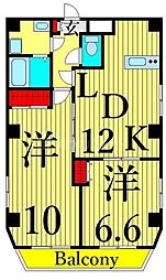 BlancClair浅草 2LDKの間取図画像