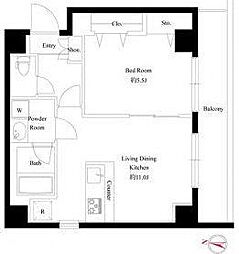 LiveCasa両国北斎通り 1LDKの間取図画像