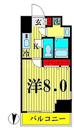 リテラス大島 1Kの間取図画像