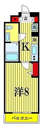 ジェノヴィア亀戸水神スカイガーデン 1Kの間取図画像