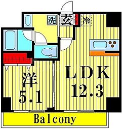 YUNOARTKAMEIDO 1LDKの間取図画像
