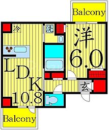 S-RESIDENCE両国serea 1LDKの間取図画像