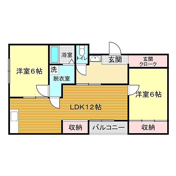 メゾン山の田 102｜山口県下関市山の田東町(賃貸アパート2LDK・1階・61.62㎡)の写真 その2