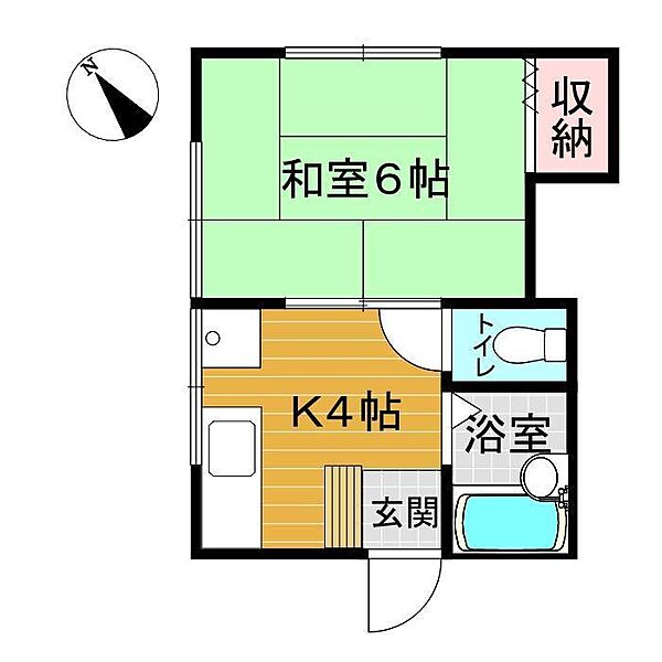 コーポおおしま 203｜山口県下関市後田町2丁目(賃貸アパート1K・2階・21.11㎡)の写真 その2