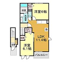 ディアコートII 205 ｜ 山口県下関市東勝谷3-18（賃貸アパート2LDK・1階・55.35㎡） その2