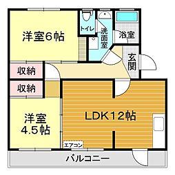 サンハイツ森本2 3DKの間取図画像