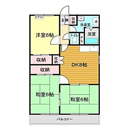 ホワイトレジデンス 3DKの間取図画像